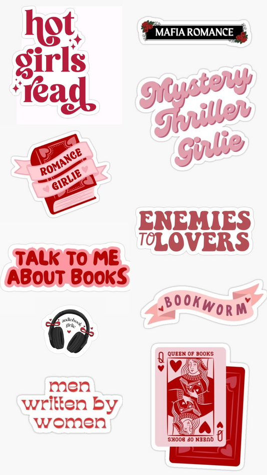 Bookish girly stickers